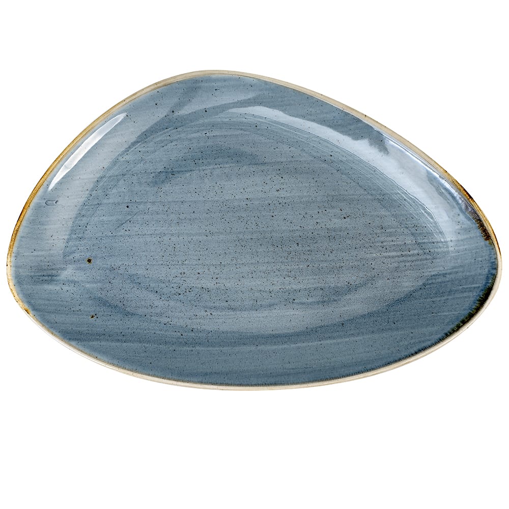 893-SBBSTC301 Triangular Stonecast® Chef's Plate - 12" x 8", Ceramic, Blueberry