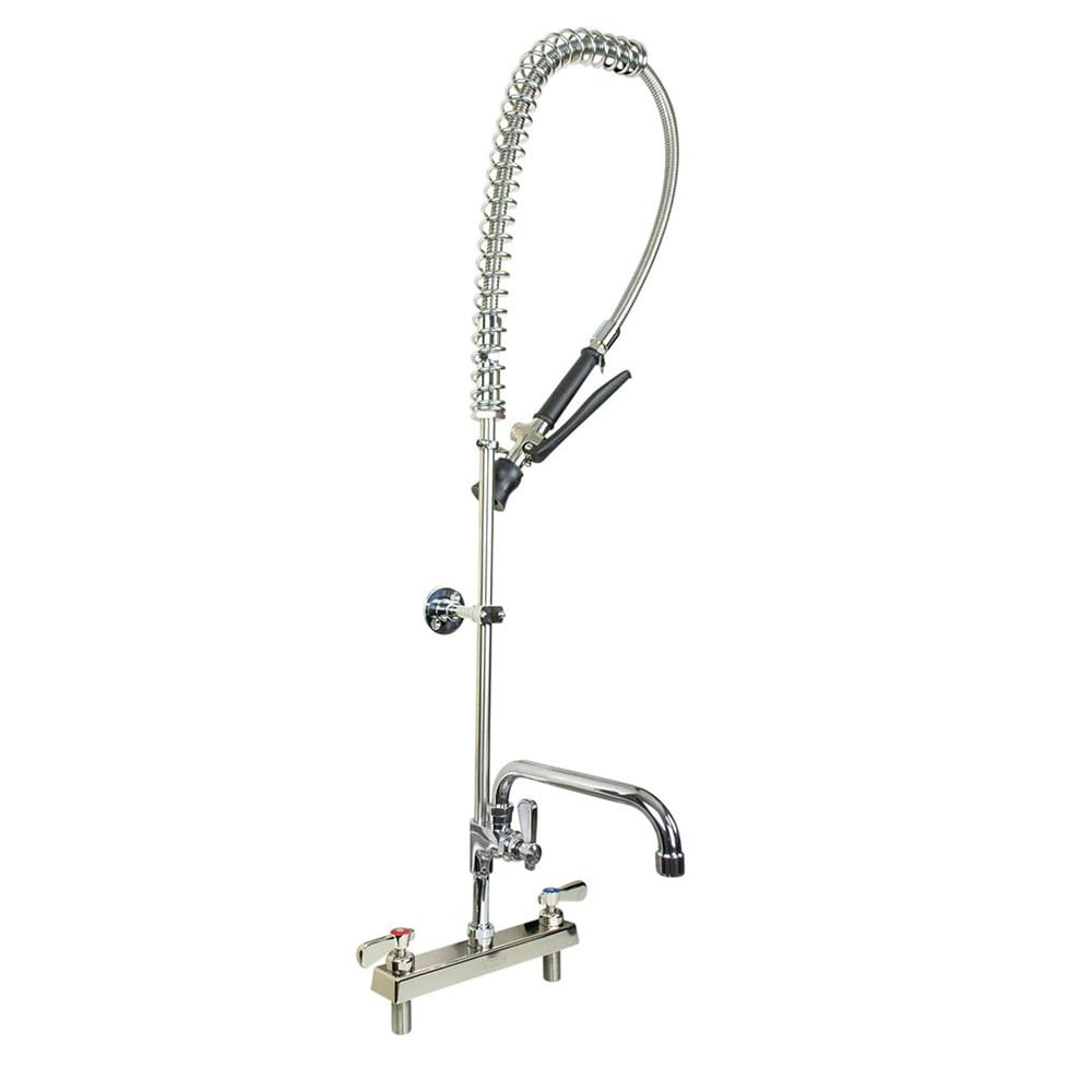 956-EVO8DMPRAF12 Deck Mount Pre Rinse Assembly w/ 12" Swing Spout Faucet - 8" Centers