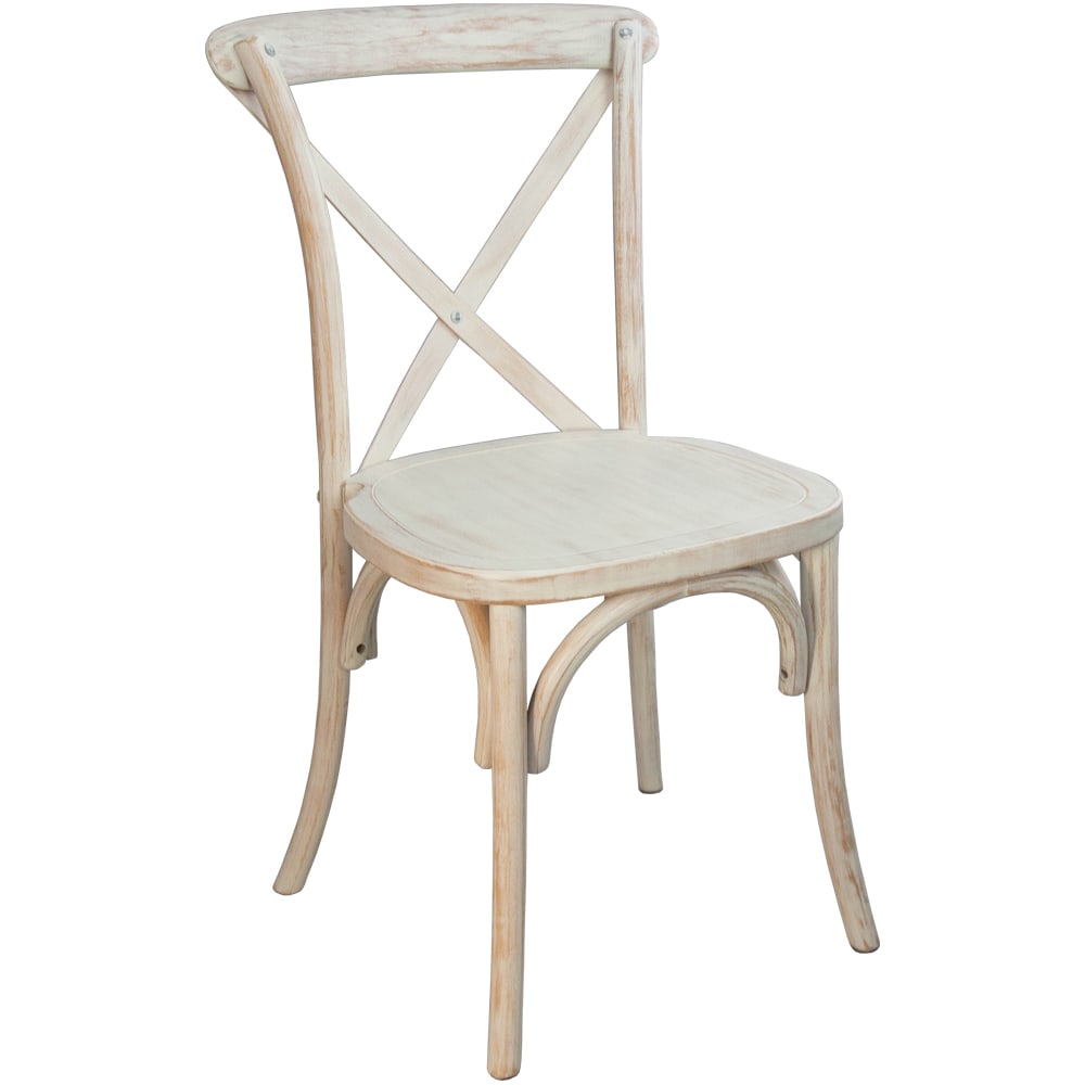 916-XBACKLW Dining Chair w/ Cross Back - Elmwood w/ Lime Wash Finish