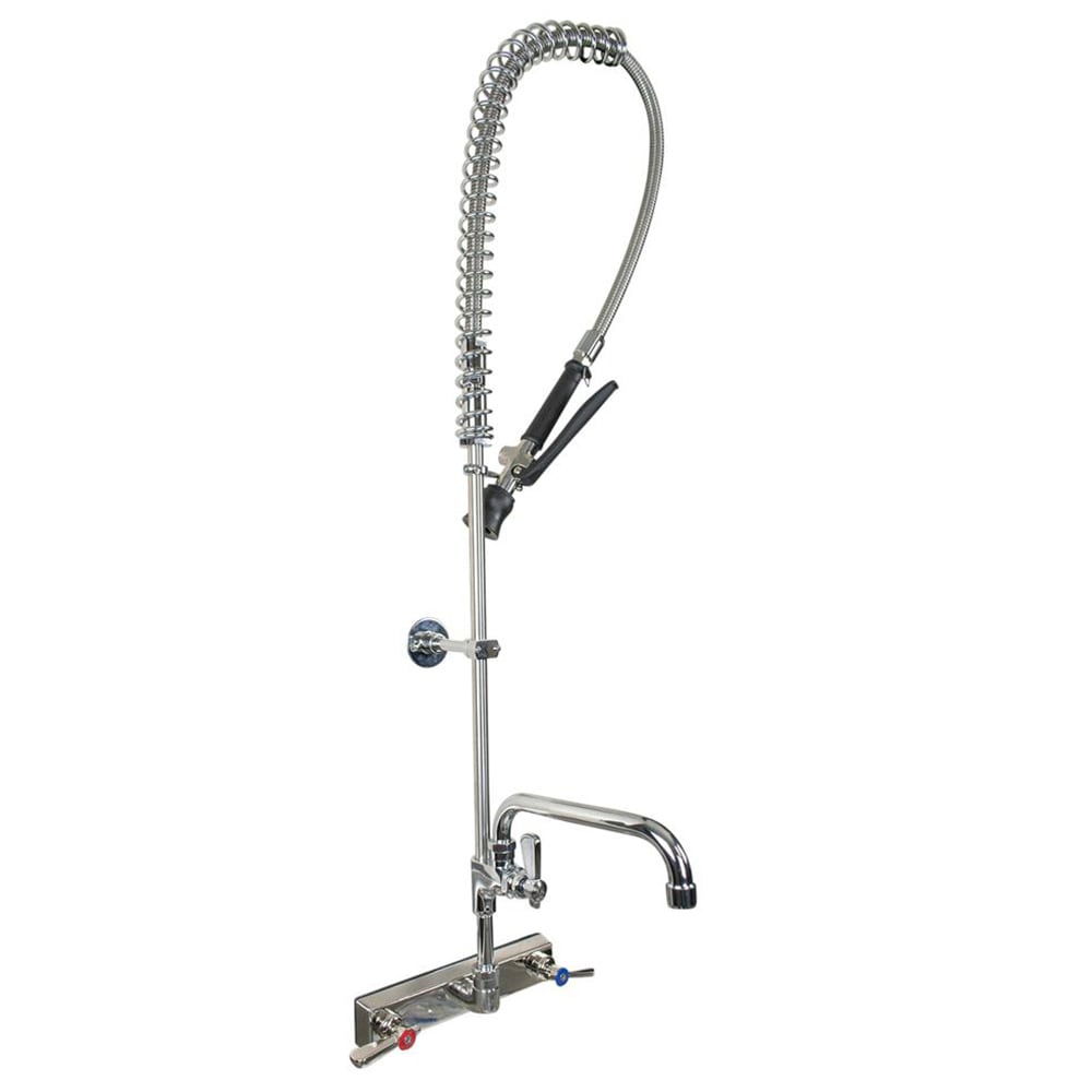 956-EVO8SMPRAF12 Splash Mount Pre Rinse Assembly w/ 12" Swing Spout Faucet - 8" Centers