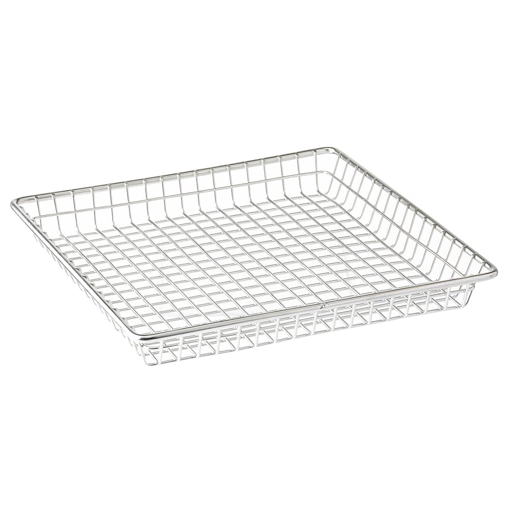 Tablecraft 10522 9" Square Serving Basket - 1"H, Stainless Steel Wire