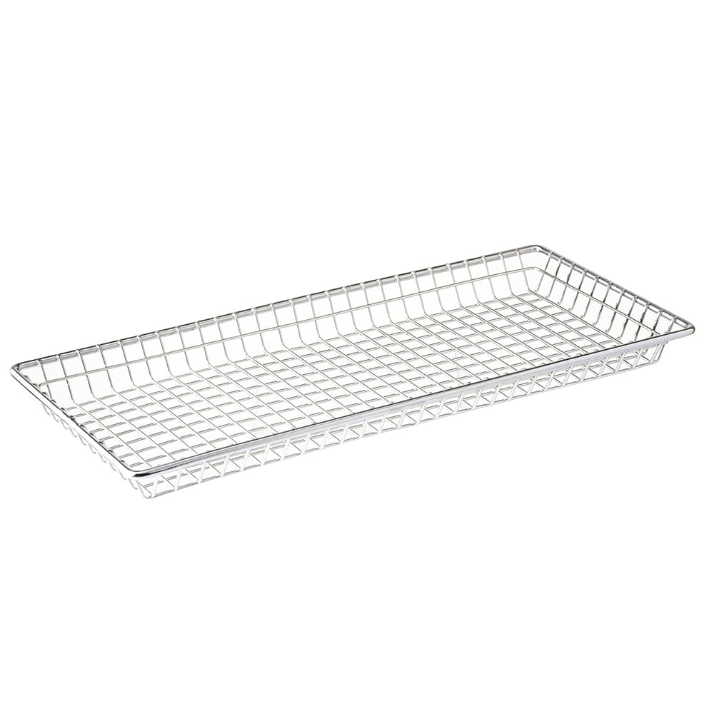 229-10523 Rectangular Serving Basket - 14"L x 7"W x 1"H, Stainless Steel Wire