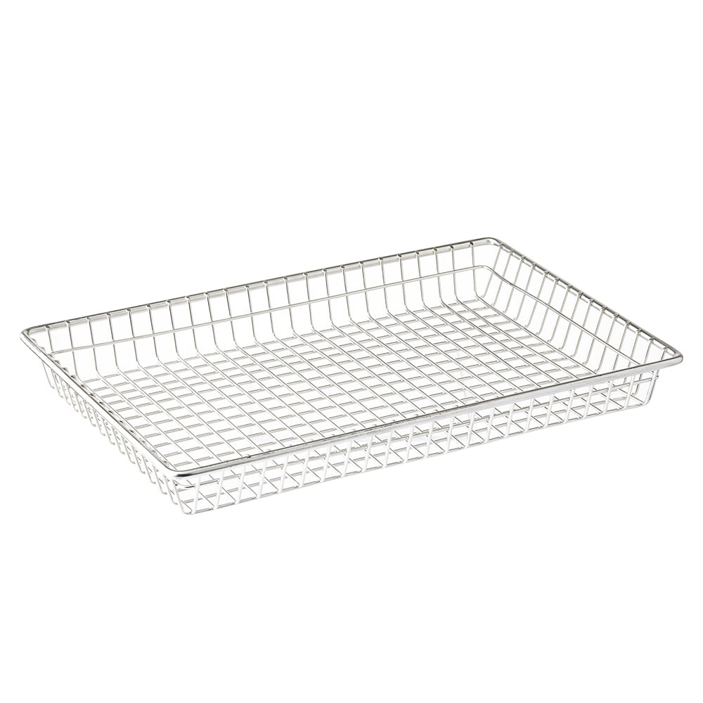 229-10524 Rectangular Serving Basket - 12"L x 8"W x 1 1/2"H, Stainless Steel Wire