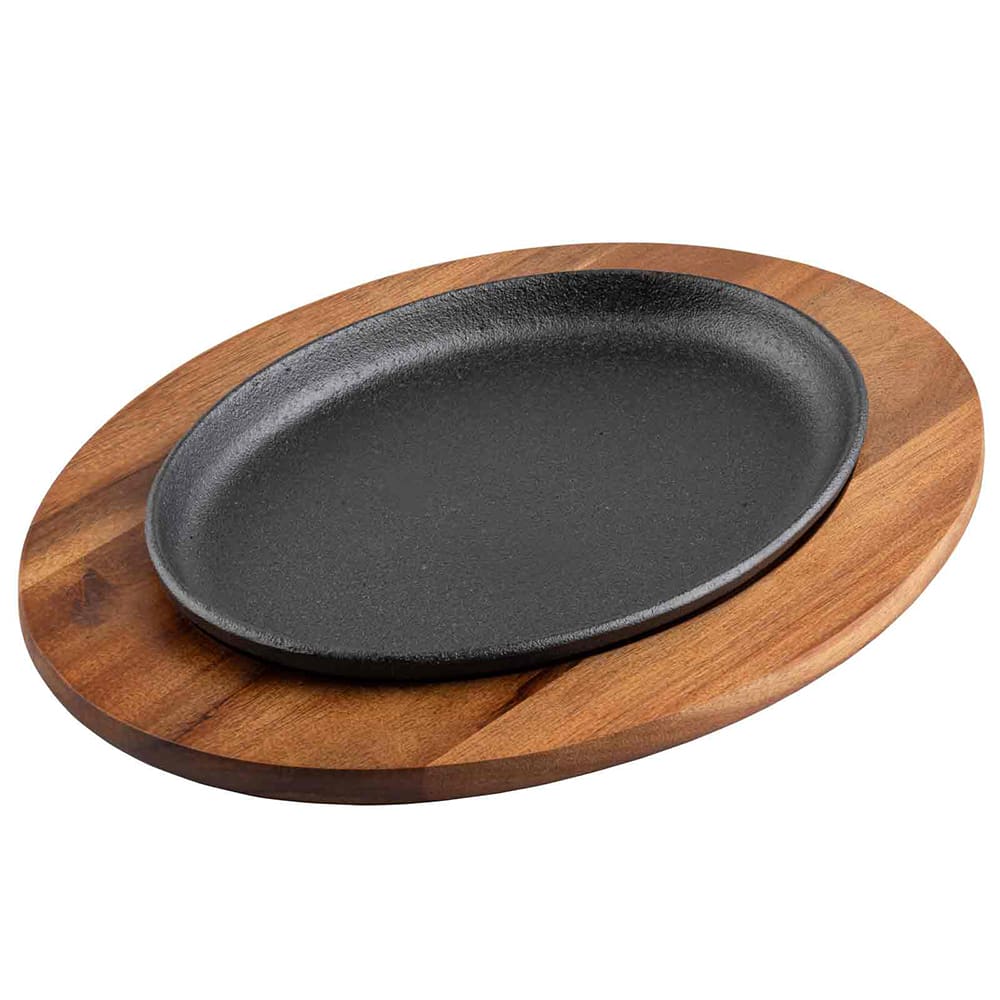 Acacia Wood Underliner for Cast Iron Oval Skillet
