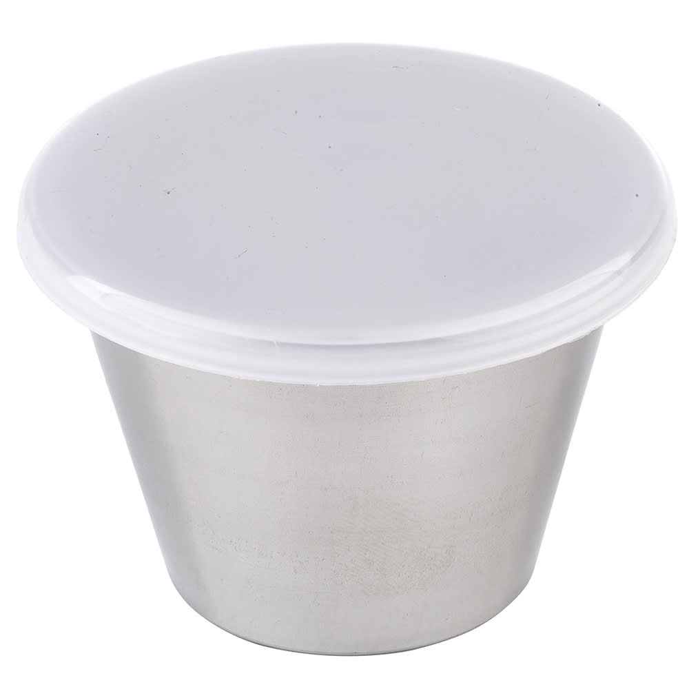 Tablecraft H5069 2 1/2 oz Ramekin w/ Clear Lid Stainless Steel