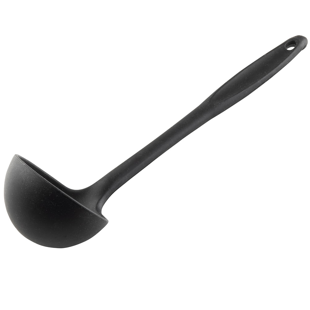 229-10052 4 oz Ladle - Black Silicone, Stainless Steel Core