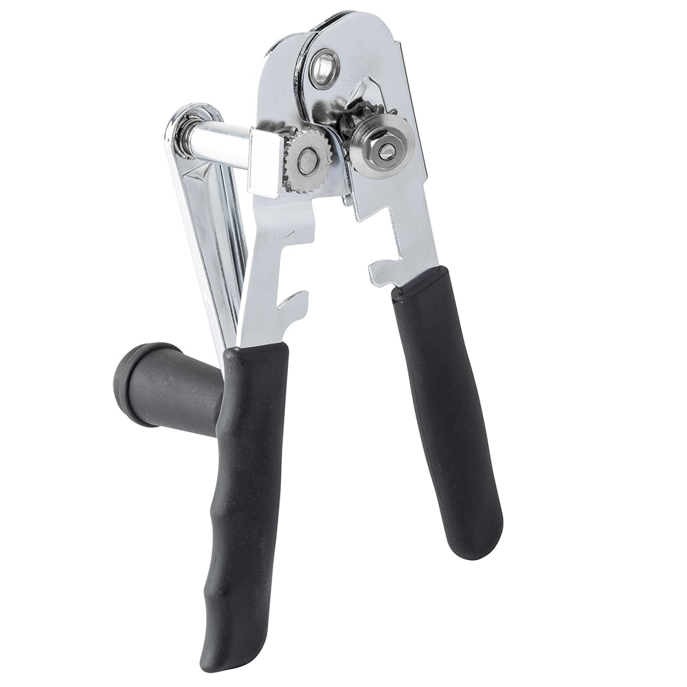 Tablecraft 10518BK Manual Crank Style Can Opener - Chrome Plated, Black