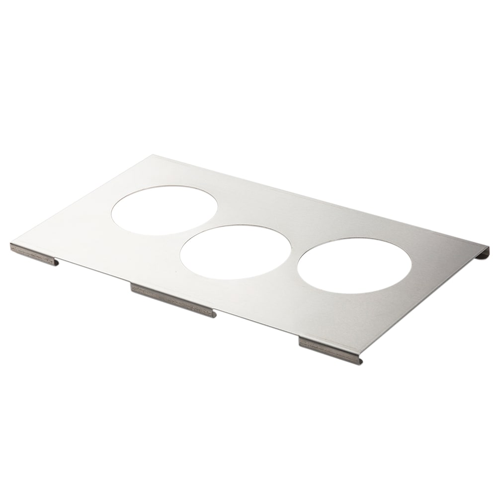 229-10817 3 Hole Template for 19 & 36 oz Carafes - Fits 1/3 Size Pans, Stainless Steel