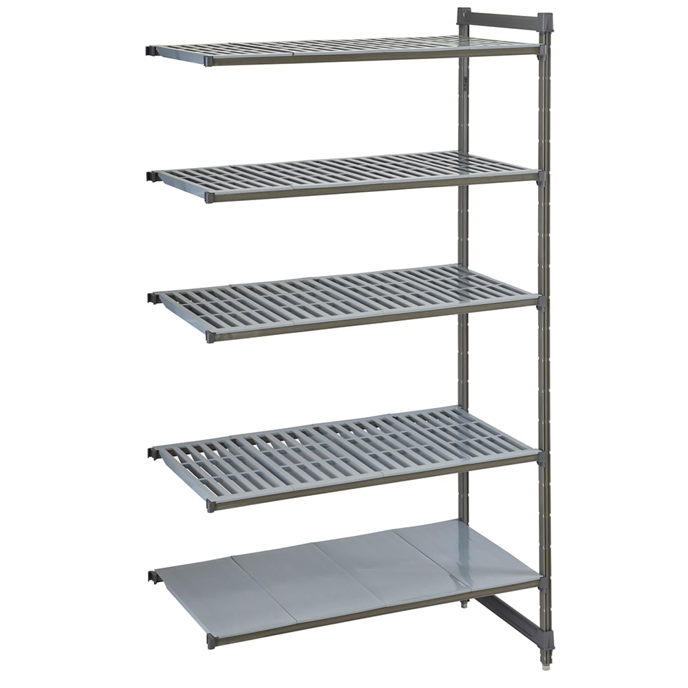 144-CBA184284VS5580 Camshelving Basics Vented/Solid Add-On Shelf Kit - 5 Shelves, 42"L x 18&...