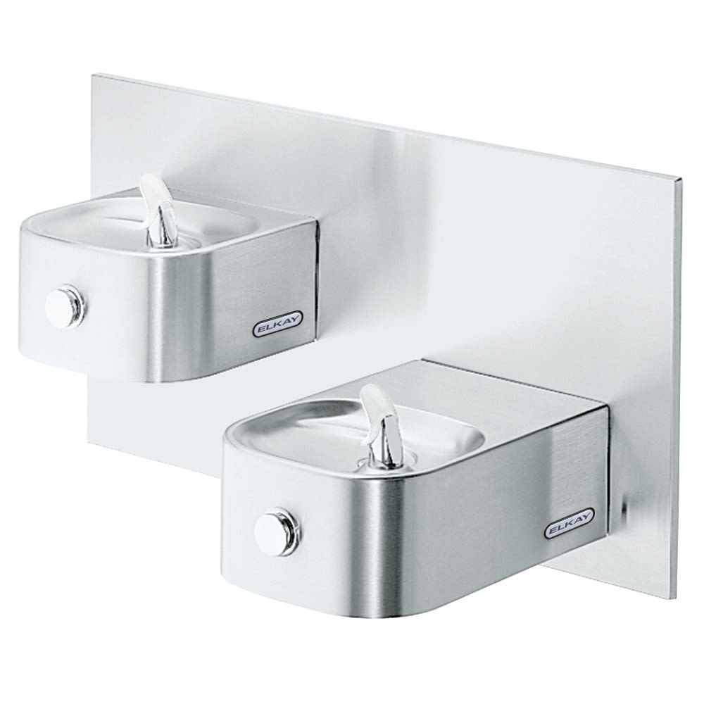 189-EDFP217C Wall Mount Bi Level Drinking Fountain - Non Filtered, Non Refrigerated, Stainless