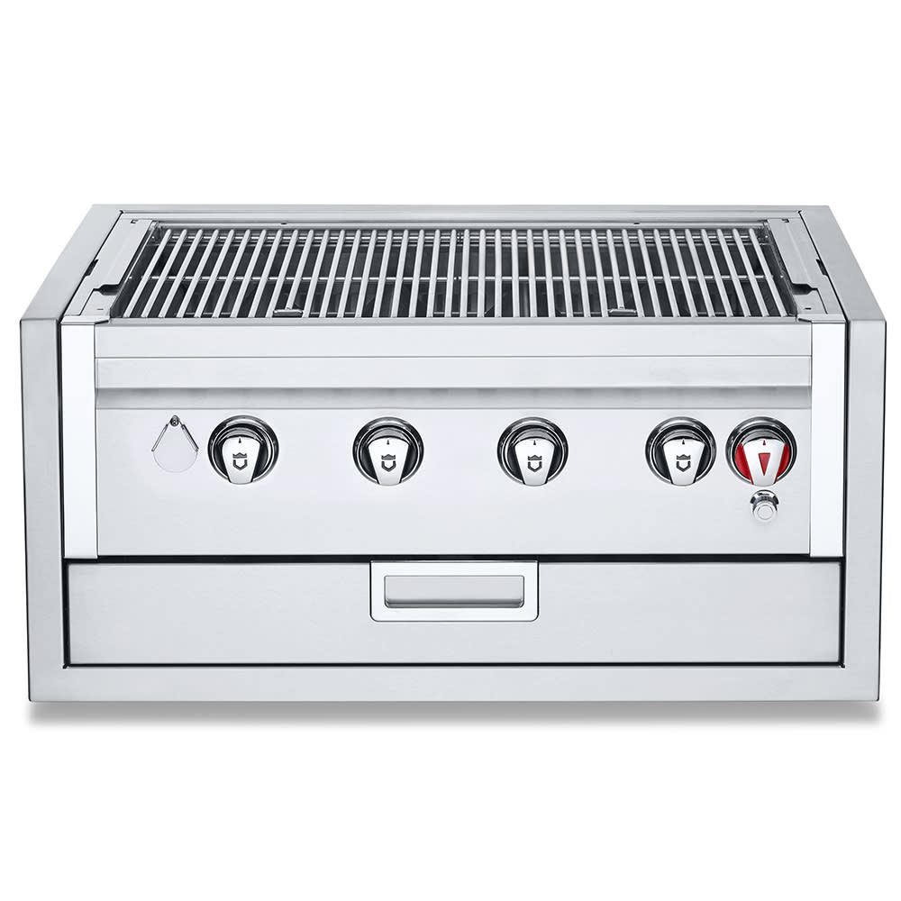 828-IBI30GOLP 30" Built In Commercial Outdoor Charbroiler Grill Only w/ (4) Burners - Stainl...
