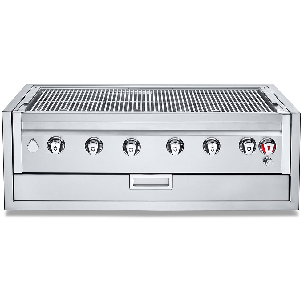 828-IBI42GOLP 42" Built In Commercial Outdoor Charbroiler Grill Only w/ (6) Burners - Liquid...