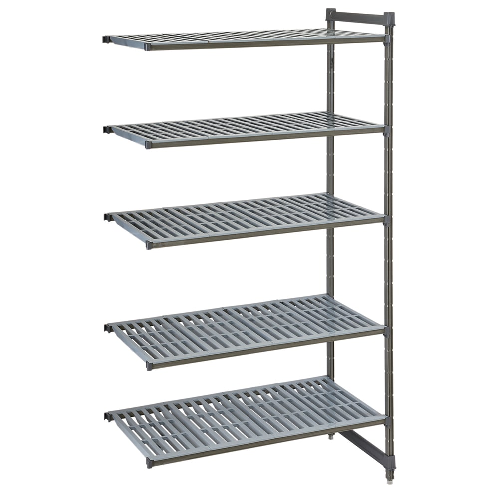 144-CBA244872V5580 48" NSF 5-Tier Heavy-Duty Plastic Shelving Unit - Camshelving® Basics Plu...