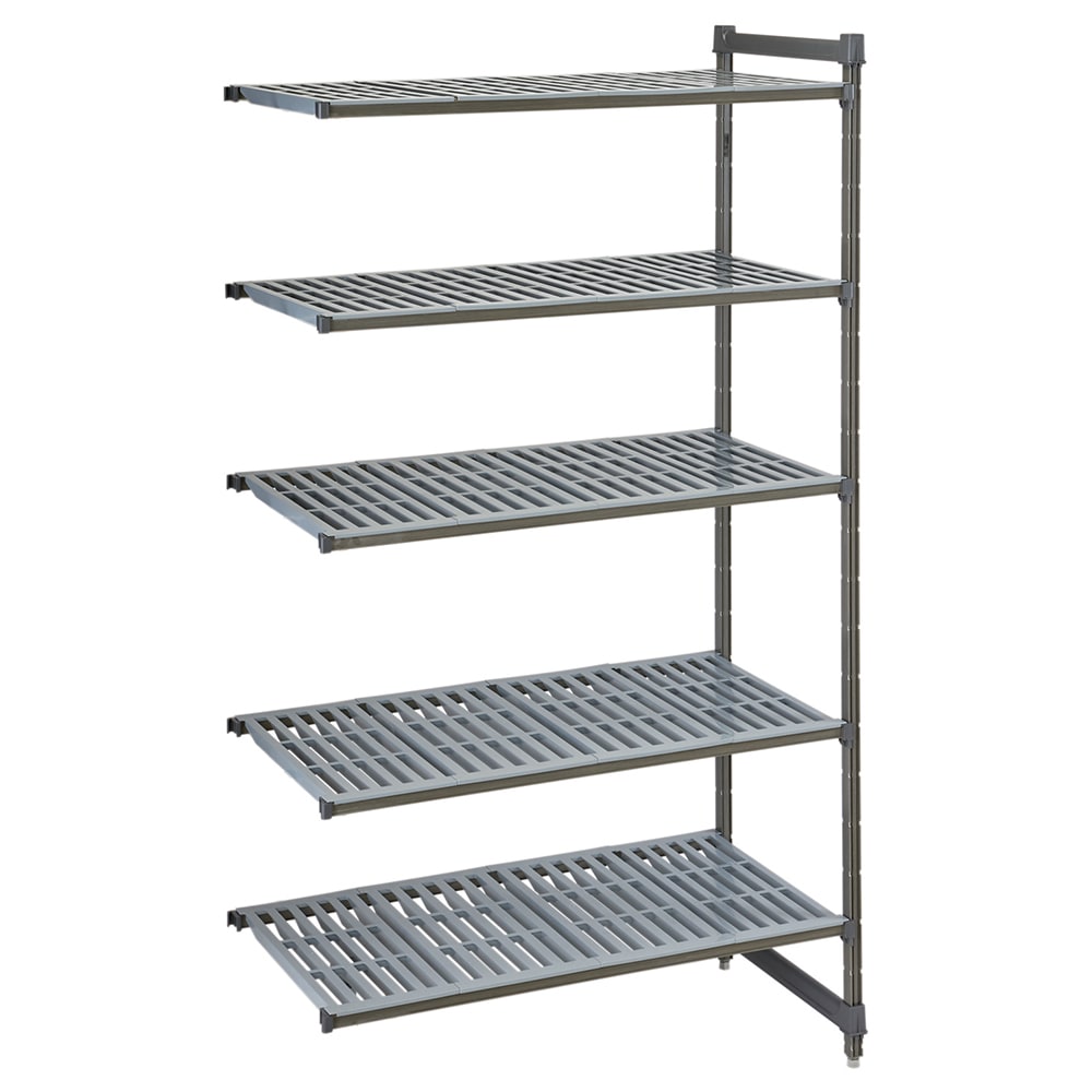 144-CBA244864V5580 48" NSF 5-Tier Heavy-Duty Plastic Shelving Unit - Camshelving® Basics Plu...