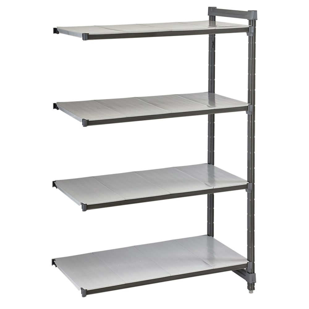144-CBA214864S4580 48" NSF 4-Tier Heavy-Duty Plastic Shelving Unit - Camshelving® Basics Plu...