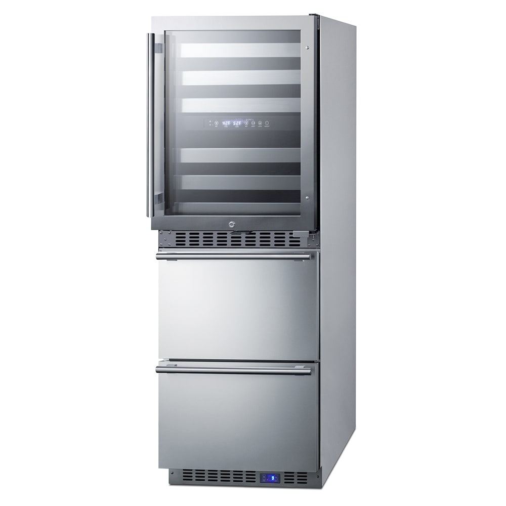 162-SWCDRF24 23 5/8" Wine Cooler/Refrigerator-Freezer Combo w/ (2) Zones - 46 Bottle Capacit...