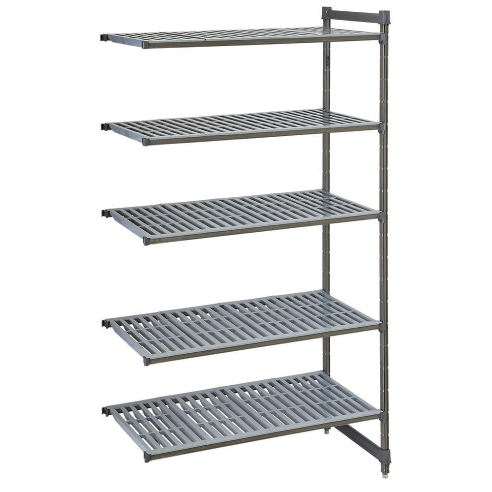 144-CBA245464V5580 54" NSF 5-Tier Heavy-Duty Plastic Shelving Unit - Camshelving® Basics Plu...