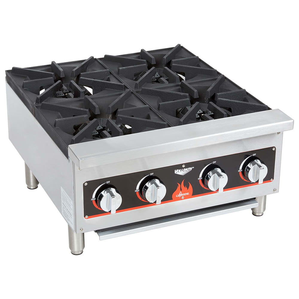 175-40737 23 5/8" Gas Hotplate w/ (4) Burners & Manual Controls