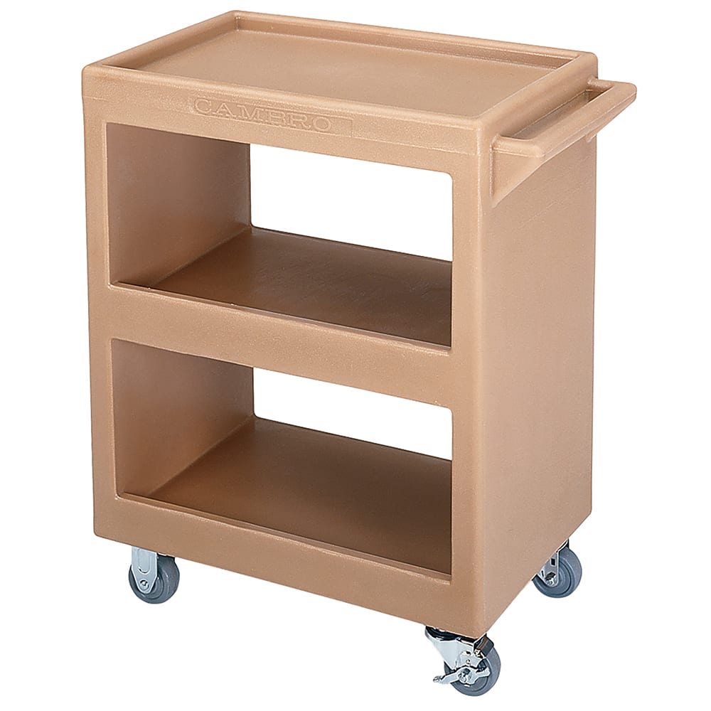144-BC225157 3 Level Polymer Utility Cart w/ 350 lb Capacity, Raised Ledges