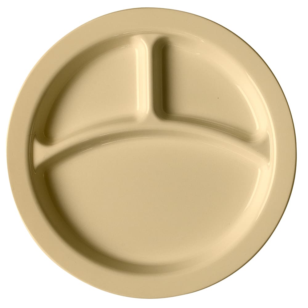 144-93CW133 9" Round Plastic Dinner Plate, Beige