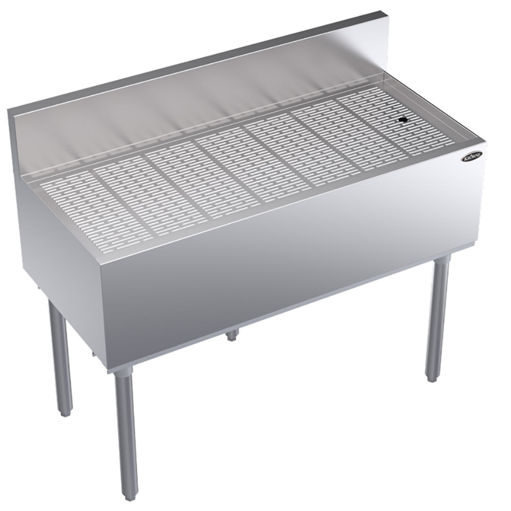 381-KR18GS42 Under Bar Freestanding Drainboard - 6 1/2" Back Splash, 42" x 19"