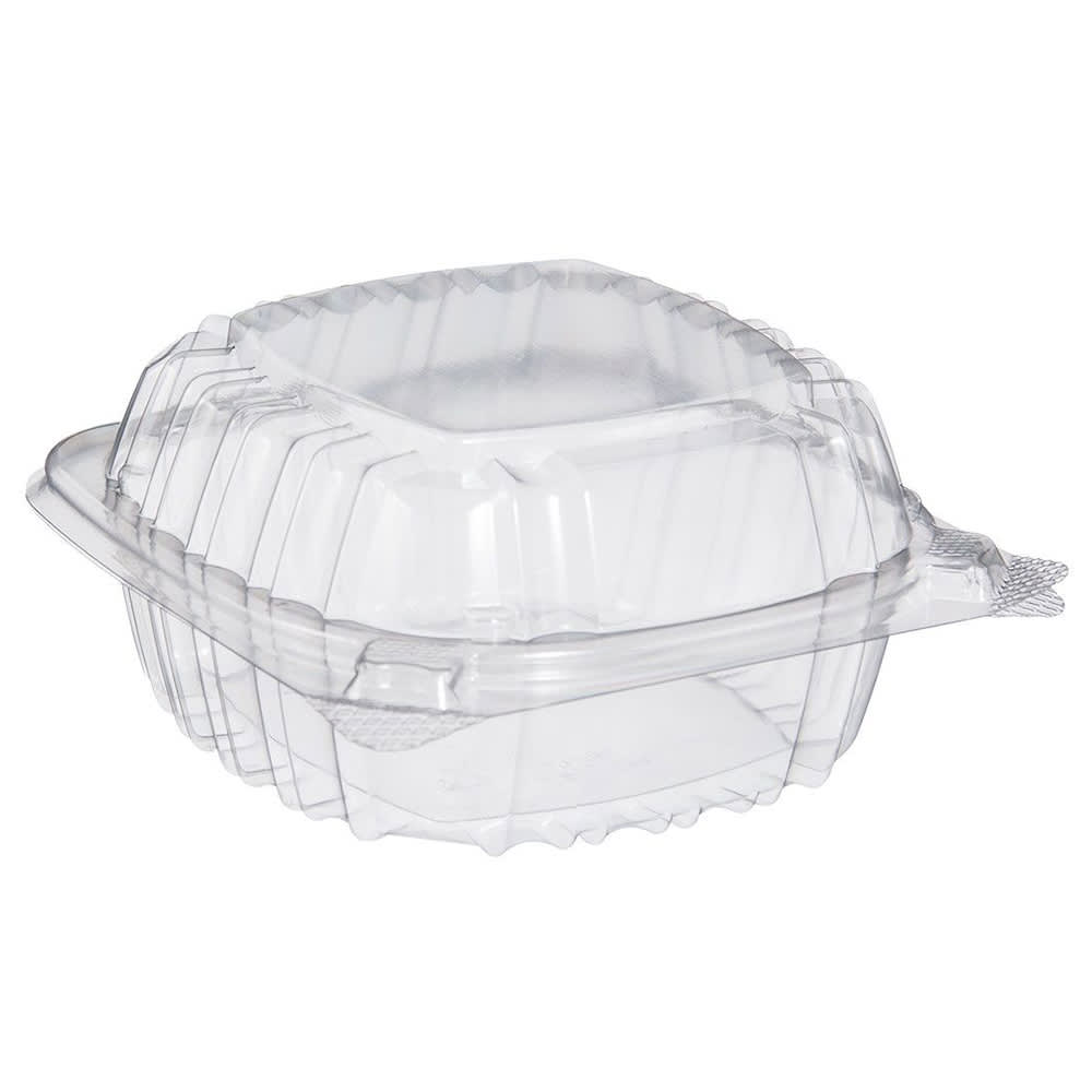 538-C53PST1 ClearSeal® Hinged Lid Food Container - 5 1/3"L x 5 1/3"W x 2 3/5"H, Pl...