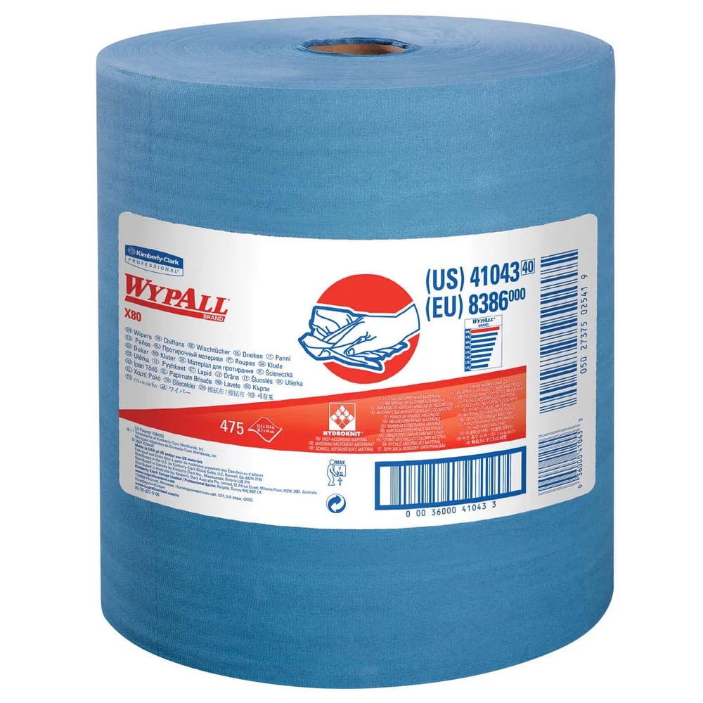 538-41043 13 2/5" x 12 2/5" WypAll® Blue Fiber-Polypropylene Kitchen Towel