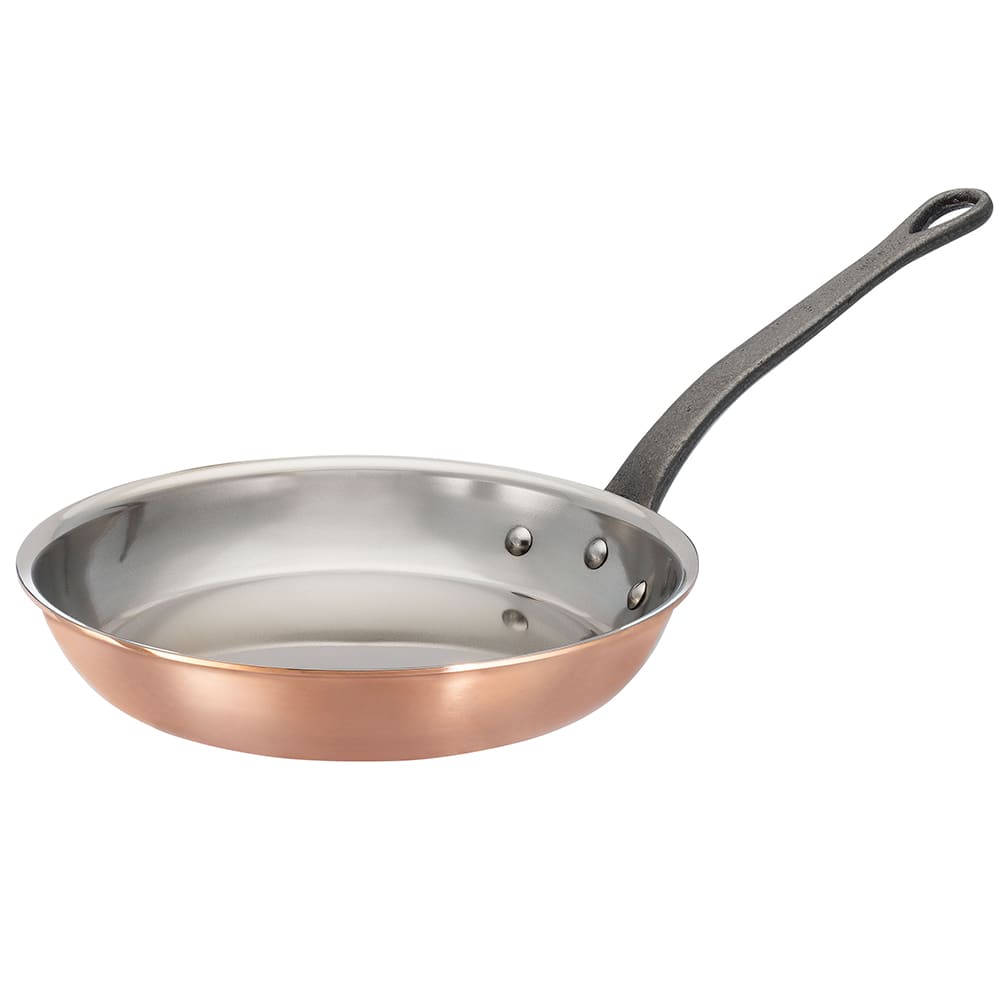 Matfer Bourgeat 369028 11" Round Frying Pan w/ Solid Metal Handle, Copper