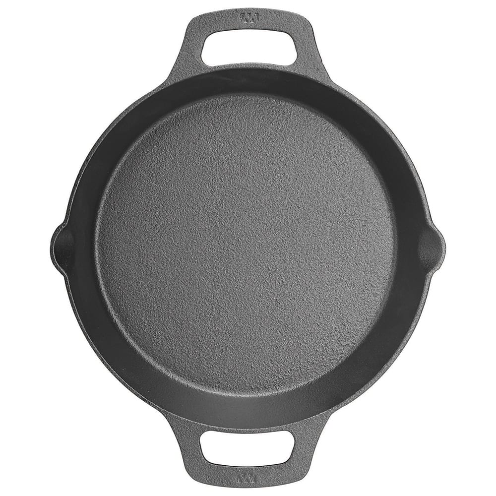 080-CASD10 10 1/4" Round Induction Skillet w/ Dual Loop Handles - Pre Seasoned Cast Iron