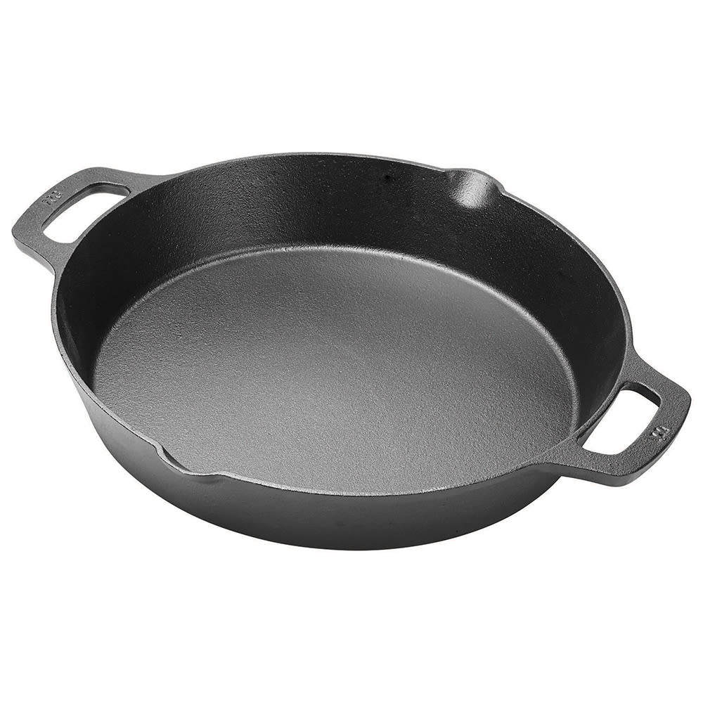 080-CASD12 12" Round Induction Skillet w/ Dual Loop Handles - Pre Seasoned Cast Iron