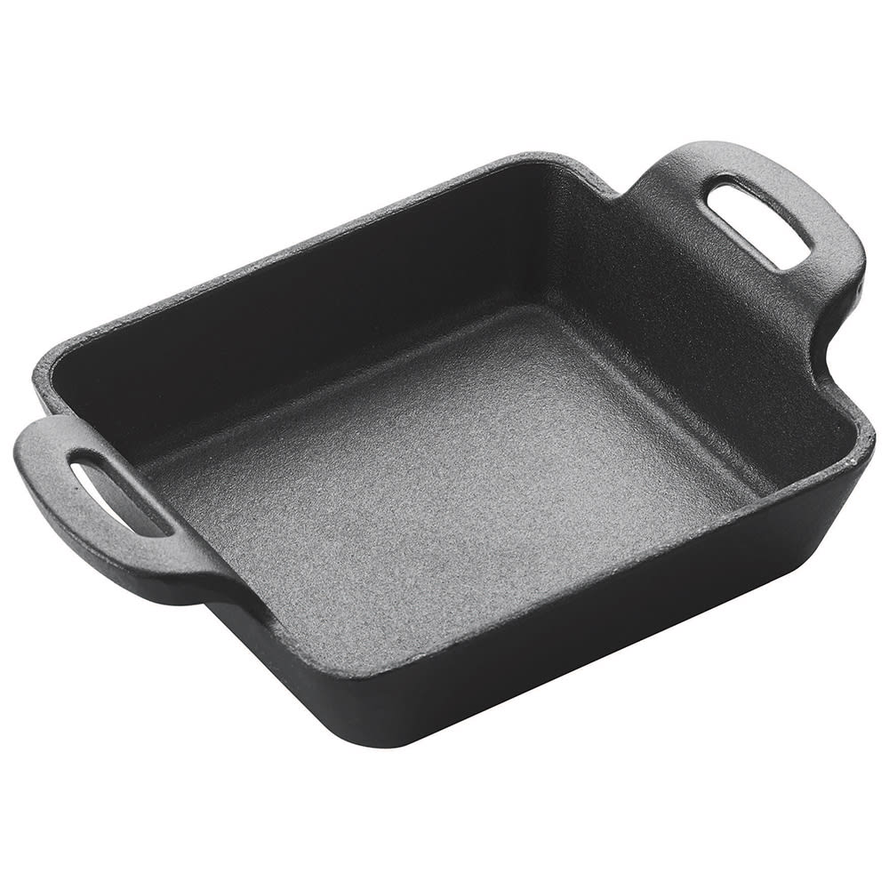 080-CASM4S 4 7/8" Square Mini Induction Server - Cast Iron, Matte Black Enamel