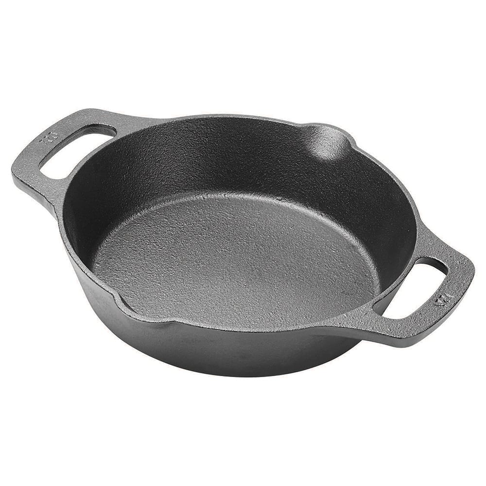 080-CASD8 8" Round Induction Skillet w/ Dual Loop Handles - Pre Seasoned Cast Iron