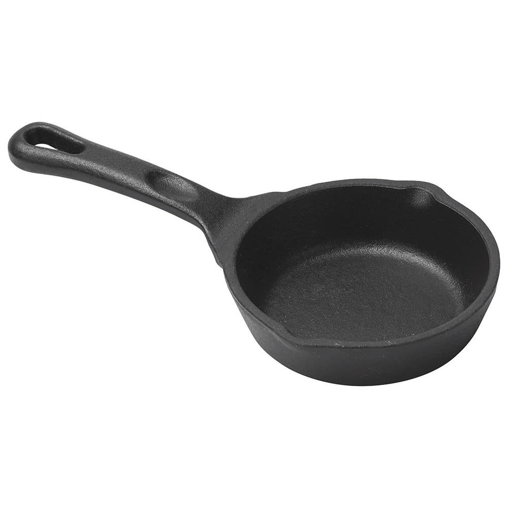 080-CAST3 3 1/2" Round Mini Induction Skillet - Cast Iron, Matte Black Enamel