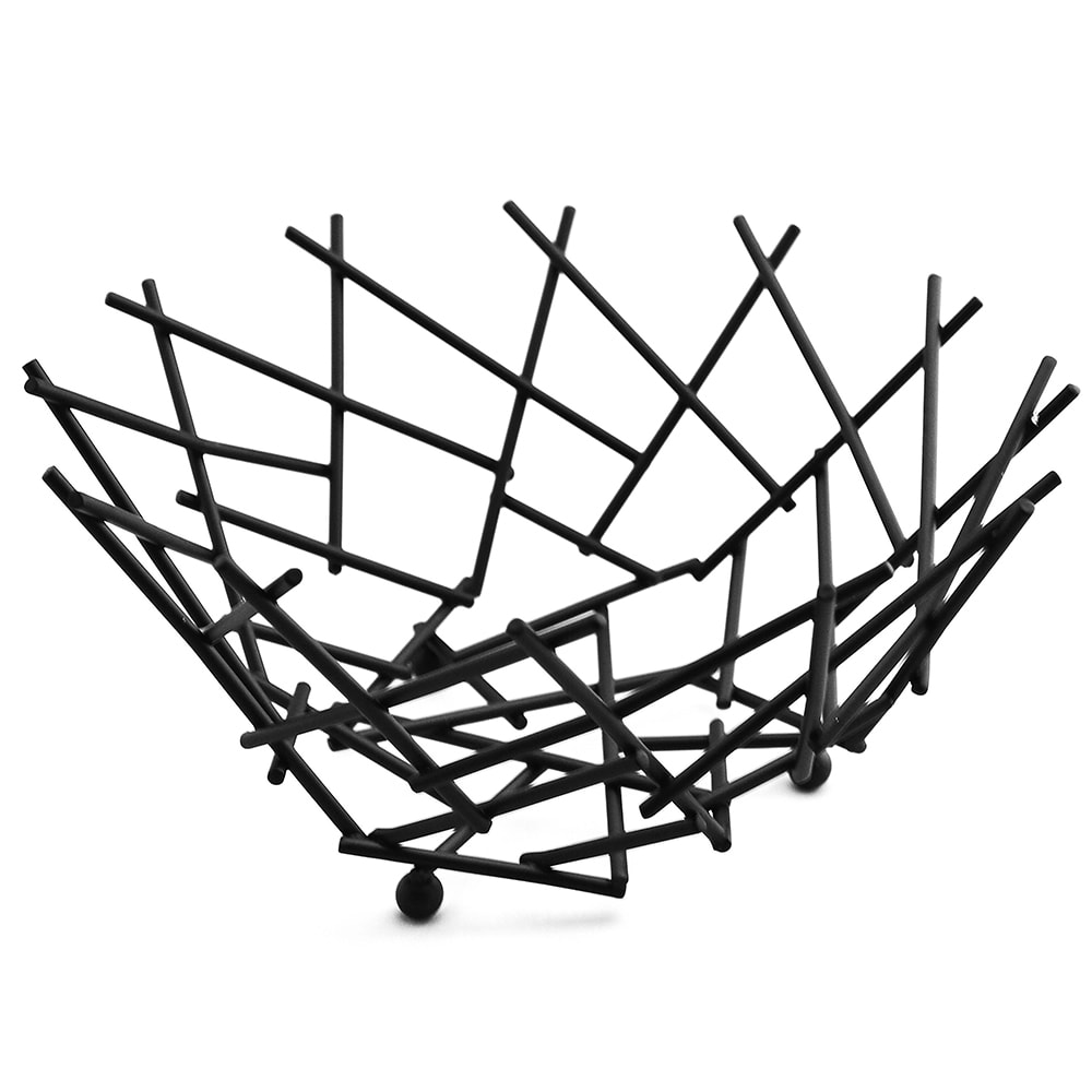 166-FRUB12 8" Thatch Basket, Black