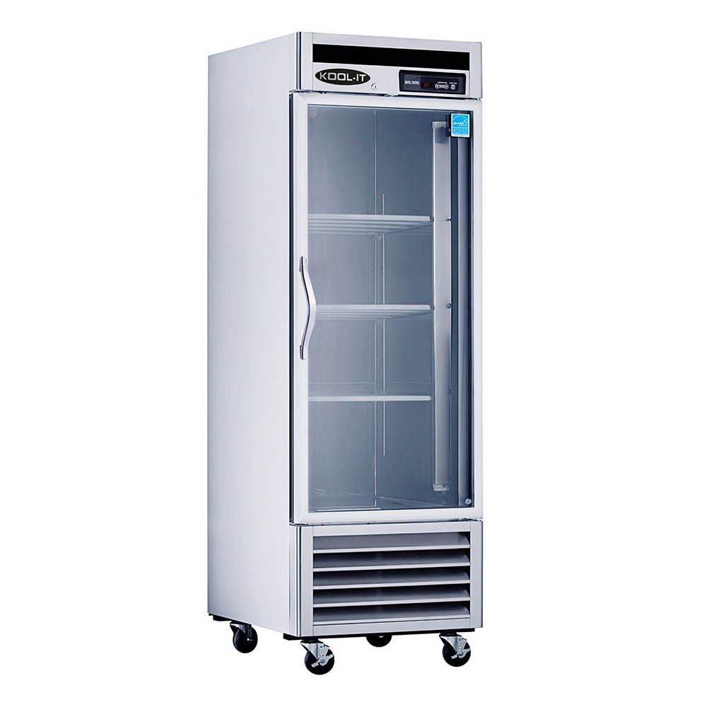 Kool-It KBSR-1G 26 4/5" One Section Reach In Refrigerator - (1) Right Hinge Glass Door, 115v