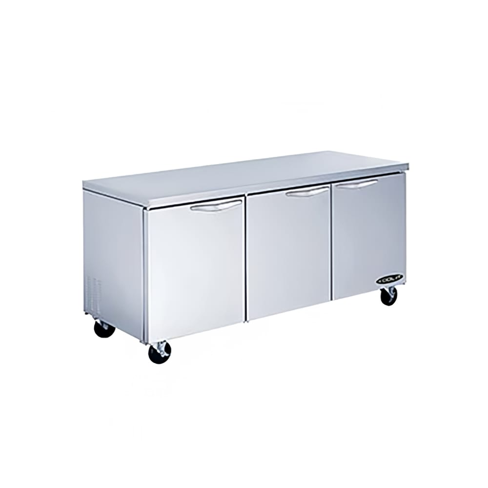 Kool-It KUCR-72-3 72 2/5"W Undercounter Refrigerator w/ (3) Sections & (3) Doors, 115v