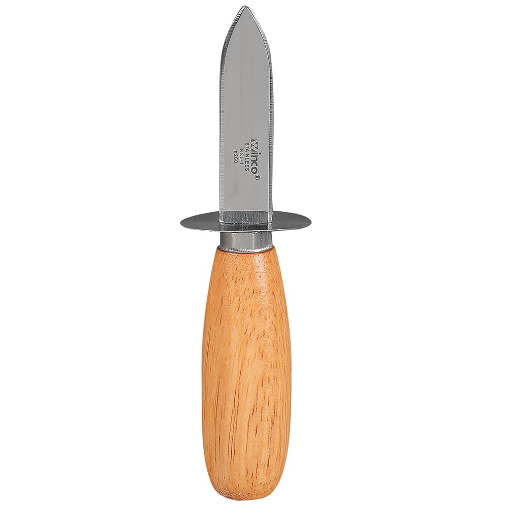 080-KCL1 Oyster Clam Knife w/ 2 3/4" Blade & Wooden Handle
