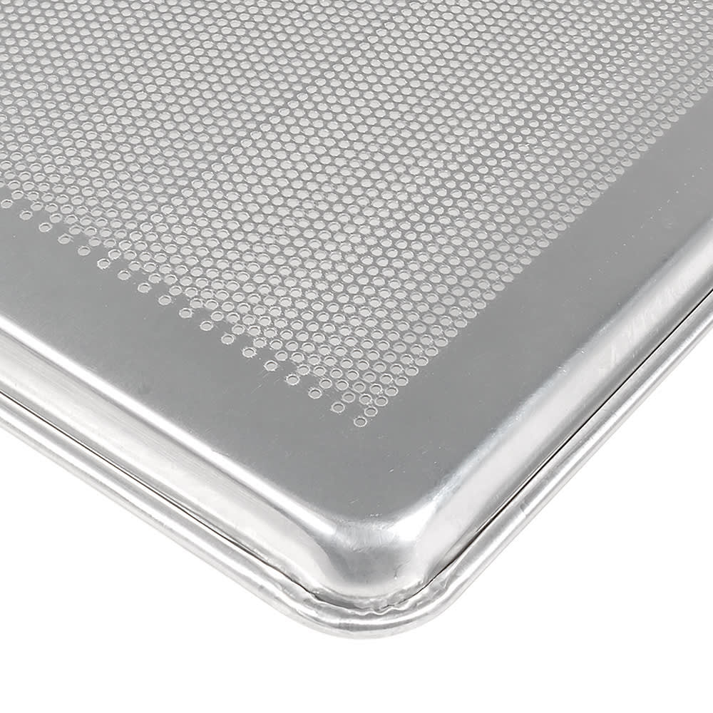 Winco ALXN-1826P, 12/Pack, Sheet Pan, Full-Size, 18x26, Fully Perforated, 16 Gauge, Glazed, Aluminum