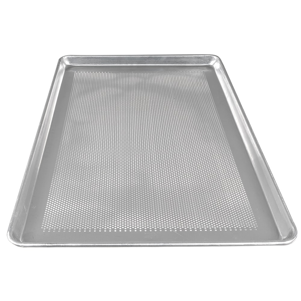 Winco ALXN-1826P, 12/Pack, Sheet Pan, Full-Size, 18x26, Fully Perforated, 16 Gauge, Glazed, Aluminum