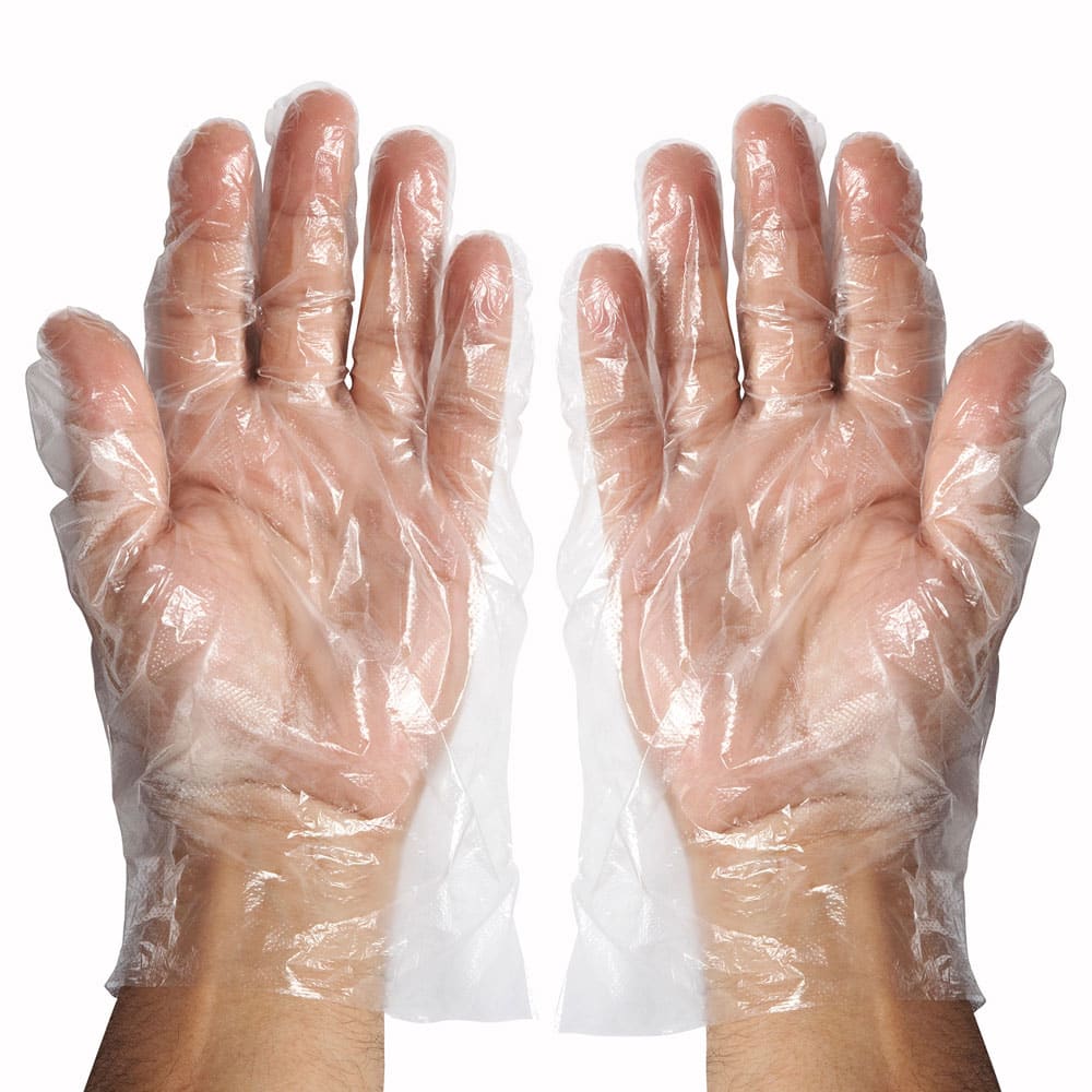 080-GLPL Poly General Purpose Disposable Gloves - Powder Free, Clear, Large