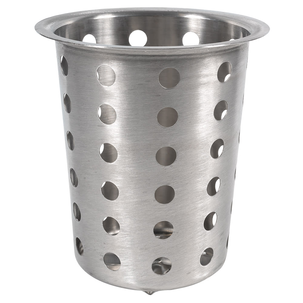 158-80110 3 3/4" Round Flatware Cylinder, Perforated, Stainless Steel