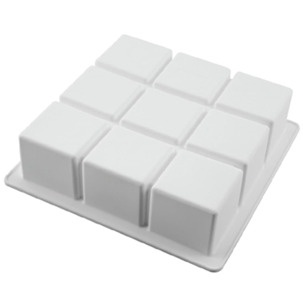 Louis Tellier CUBIK 6 7/10" Square Cloud Shaped Mold - Silicone, White