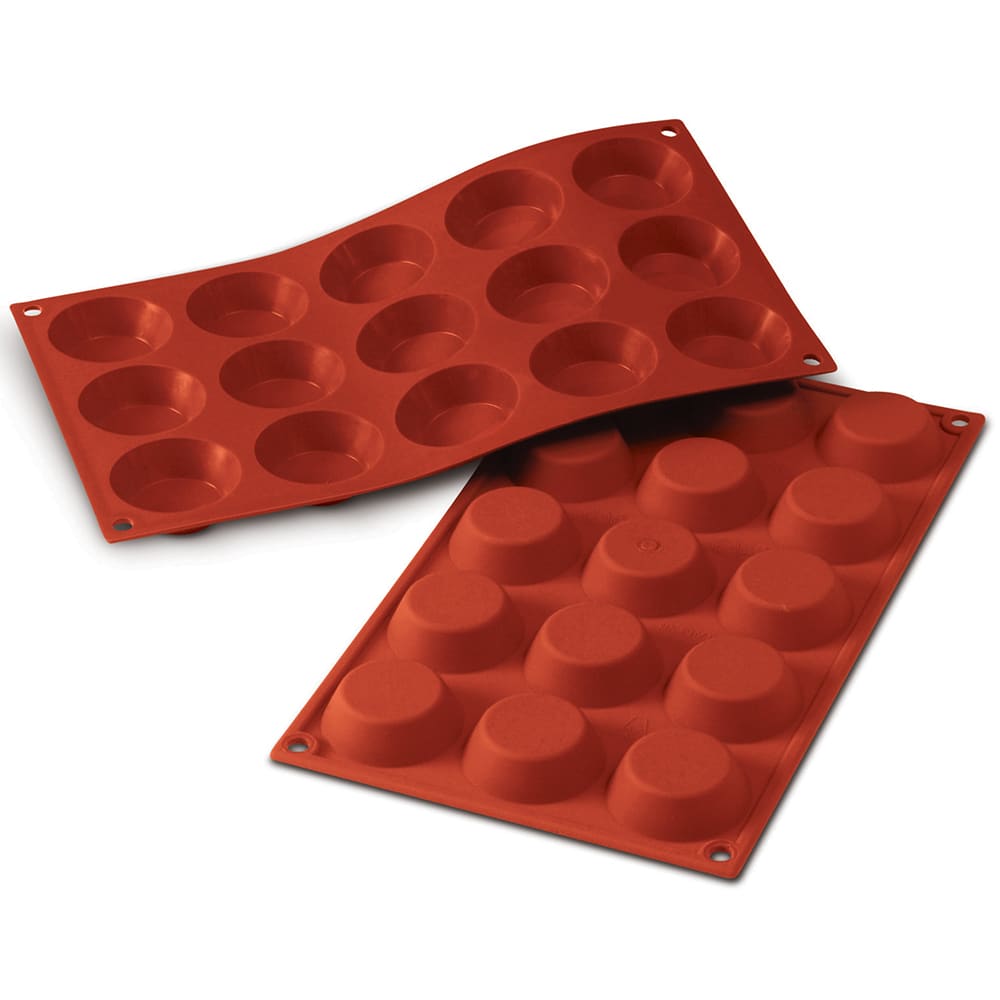 Louis Tellier SF013 Mini Tartlet Mold w/ 15 Sections - Silicone, Red