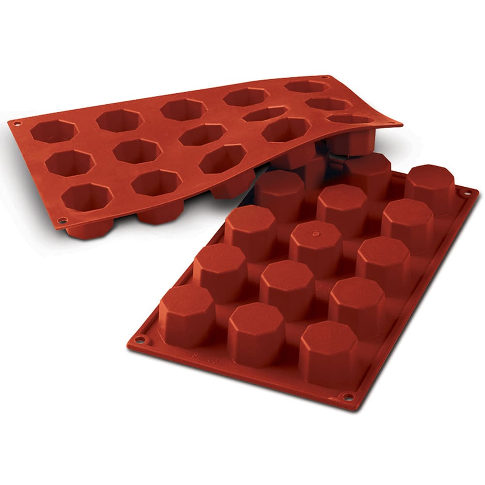 Louis Tellier SF037 Octagon Mold w/ 15 Sections - Silicone, Red