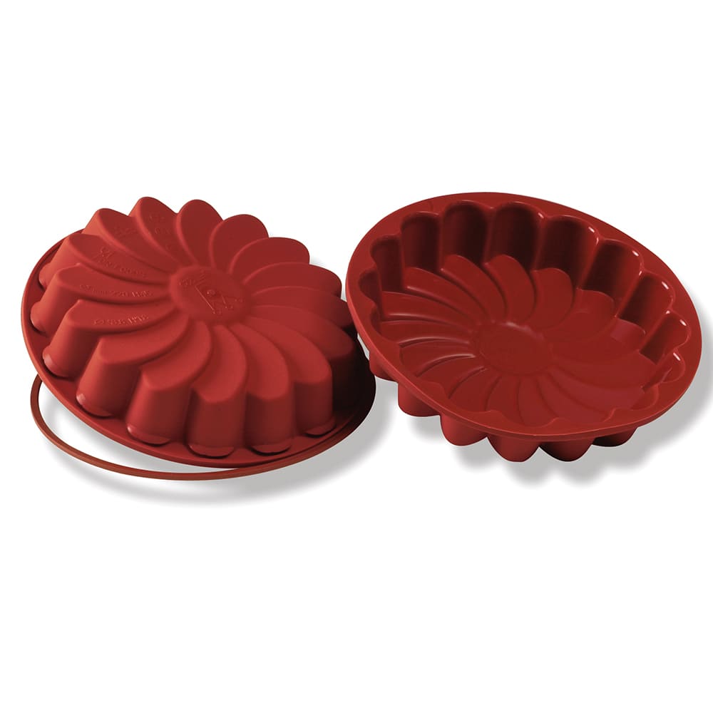 Louis Tellier SFT220 8 2/3" Marguerite Mold - 1 3/4"H, Silicone, Red