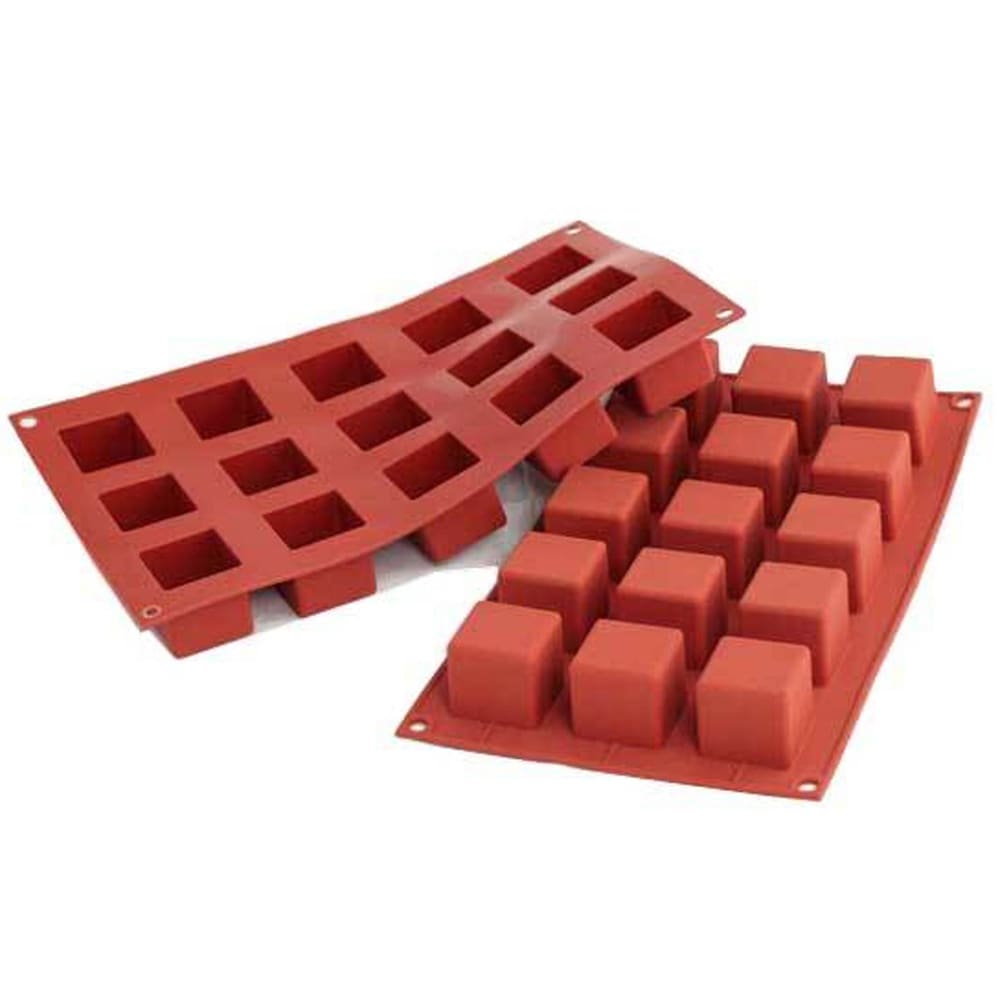 Louis Tellier SF105 Cube Mold w/ 15 Sections - Silicone, Red