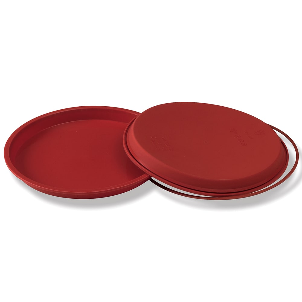Louis Tellier SFT228 11" Pizza Pan Mold - 3/4"H, Silicone, Red