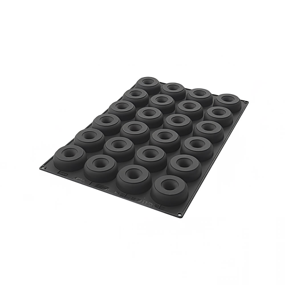 Louis Tellier SQ059 Donut Mold w/ 24 Sections - Silicone, Black