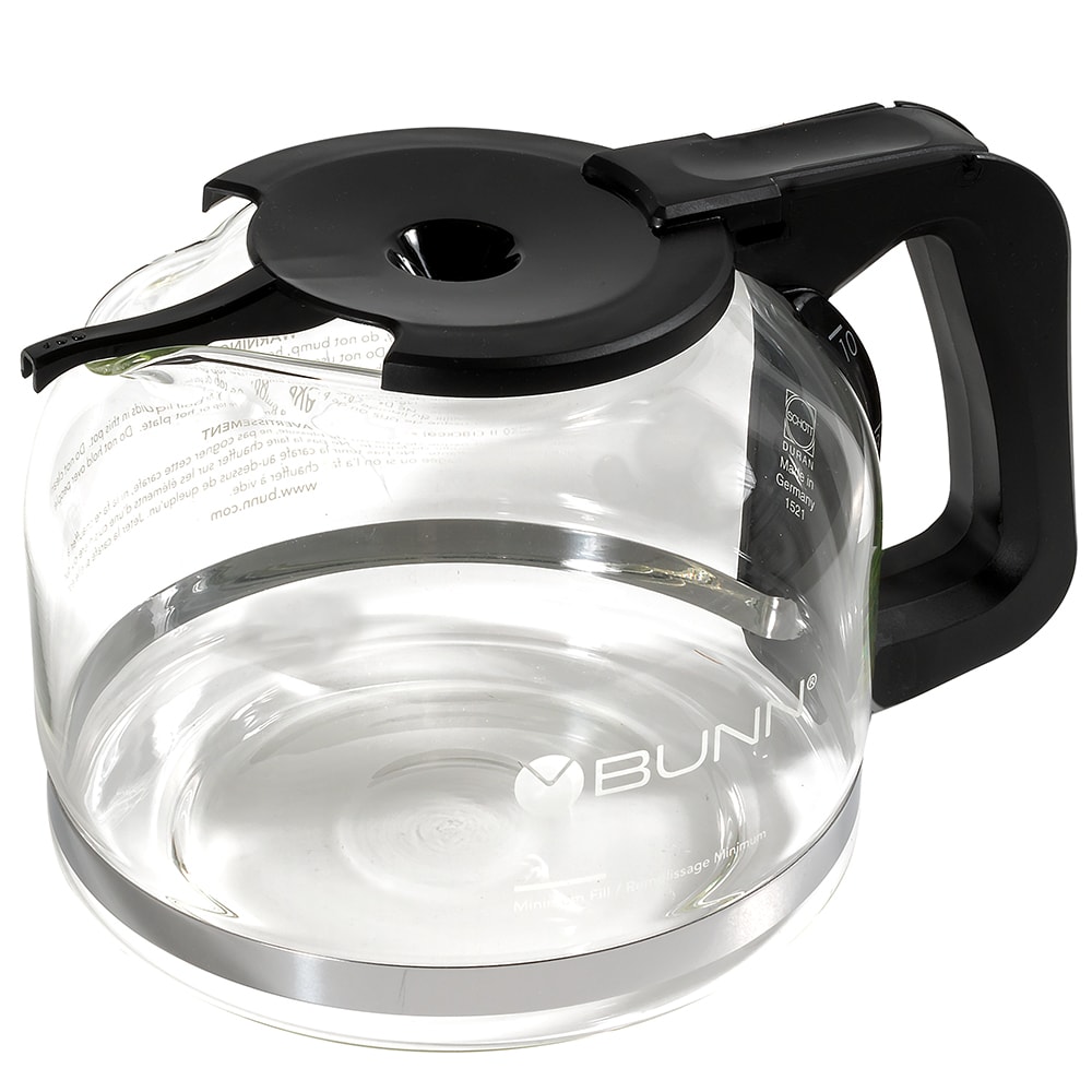 Bunn Glass Coffee Pot Decanter/Carafe, Regular, 12 cup Capacity, Black, Set  of 2