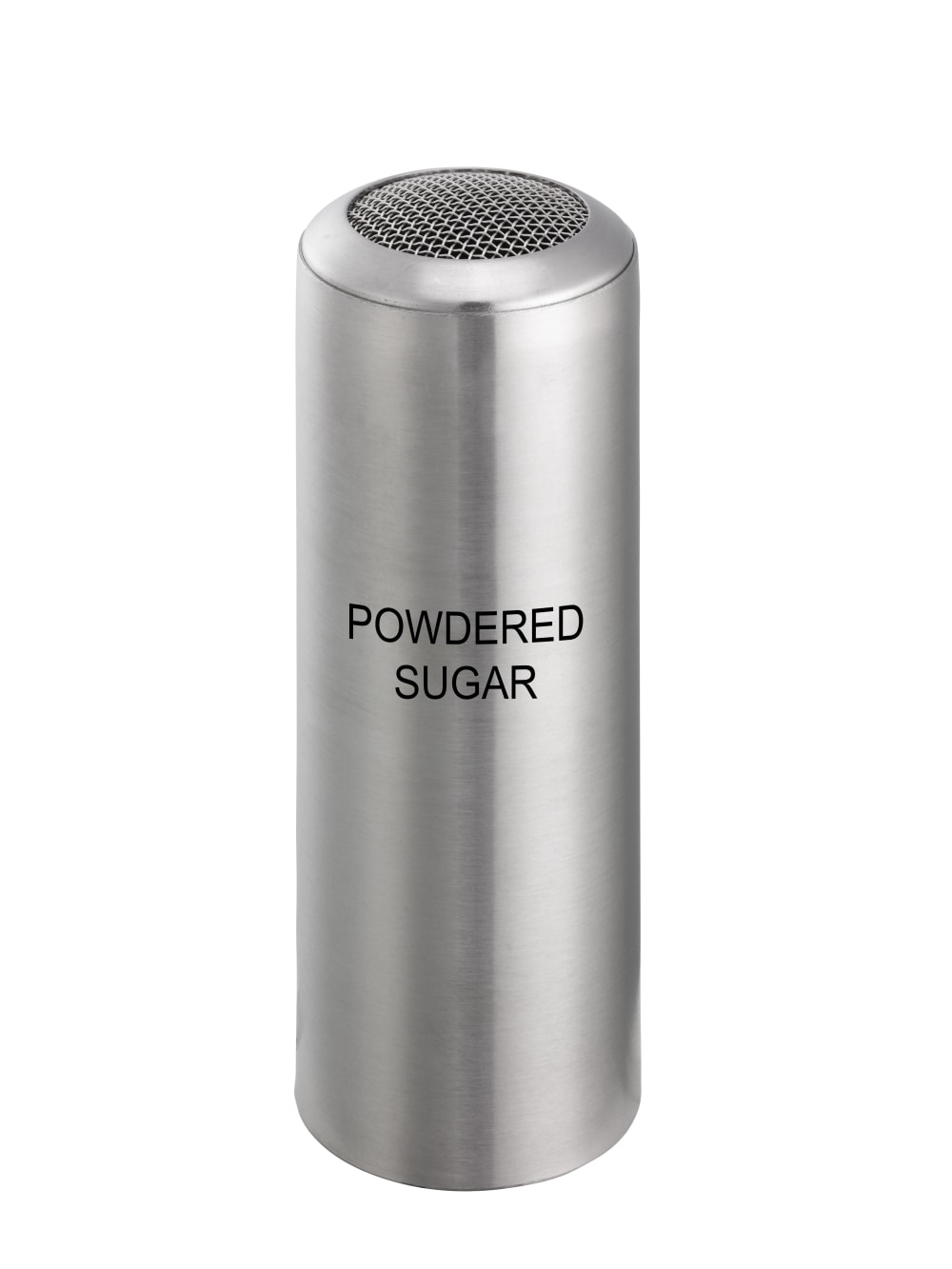 482-STCMESHPSUGR Condiment Shaker w/ Powdered Sugar Imprint, Stainless